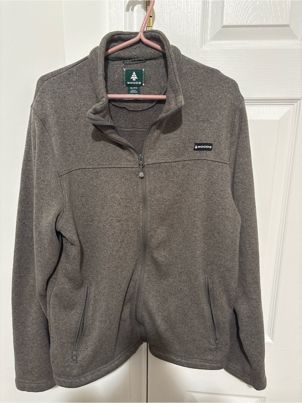 Men's Full-Zip Fleece Jacket in Charcoal Brown